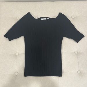 Anthropologie Black Off-the-Shoulder Sweater